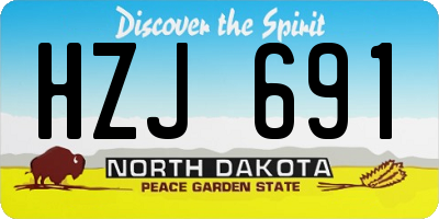 ND license plate HZJ691