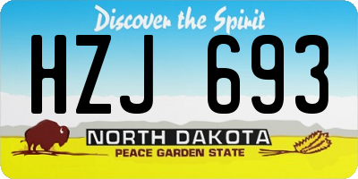 ND license plate HZJ693