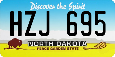 ND license plate HZJ695