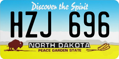 ND license plate HZJ696