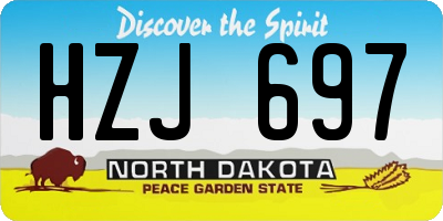 ND license plate HZJ697