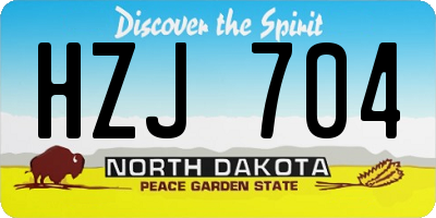 ND license plate HZJ704