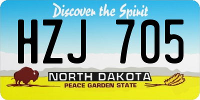 ND license plate HZJ705
