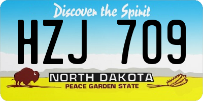 ND license plate HZJ709