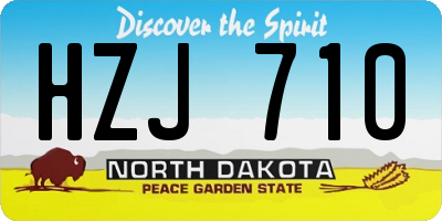 ND license plate HZJ710