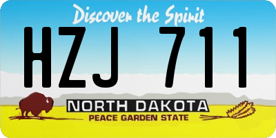 ND license plate HZJ711