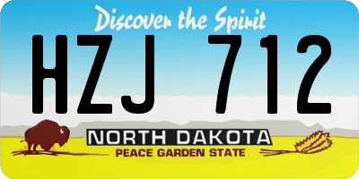 ND license plate HZJ712