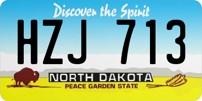 ND license plate HZJ713