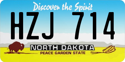 ND license plate HZJ714