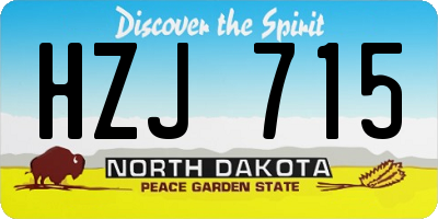 ND license plate HZJ715
