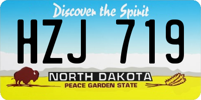 ND license plate HZJ719