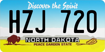 ND license plate HZJ720
