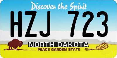 ND license plate HZJ723