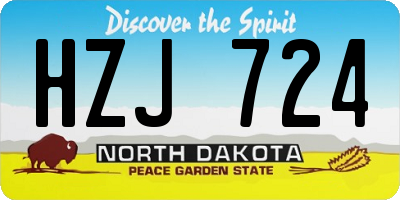 ND license plate HZJ724