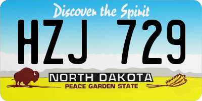 ND license plate HZJ729