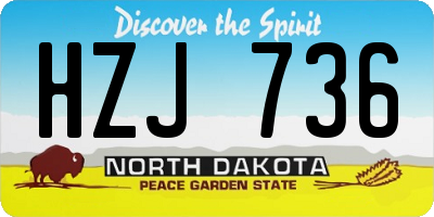 ND license plate HZJ736