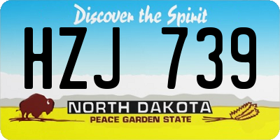 ND license plate HZJ739