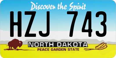 ND license plate HZJ743