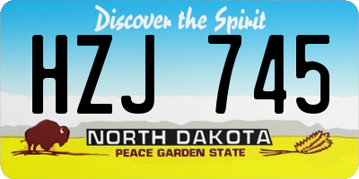ND license plate HZJ745