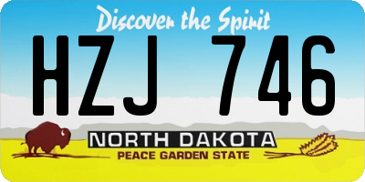 ND license plate HZJ746