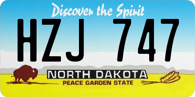ND license plate HZJ747
