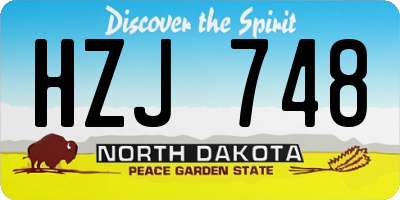 ND license plate HZJ748