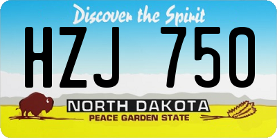 ND license plate HZJ750