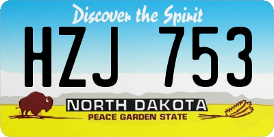 ND license plate HZJ753