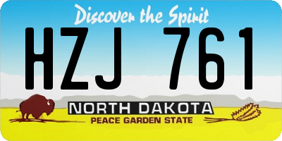 ND license plate HZJ761