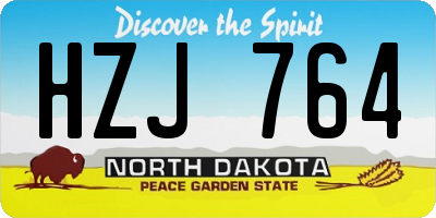 ND license plate HZJ764