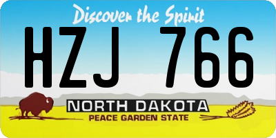 ND license plate HZJ766