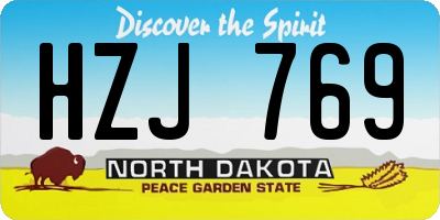 ND license plate HZJ769