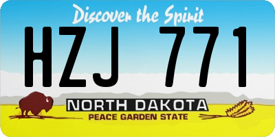 ND license plate HZJ771
