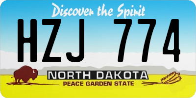 ND license plate HZJ774