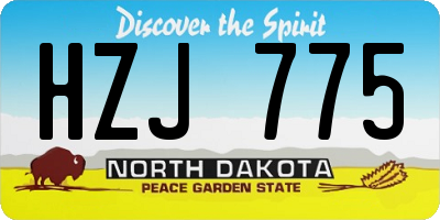 ND license plate HZJ775