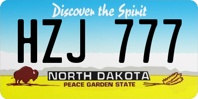 ND license plate HZJ777