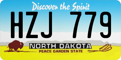 ND license plate HZJ779