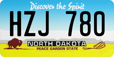 ND license plate HZJ780
