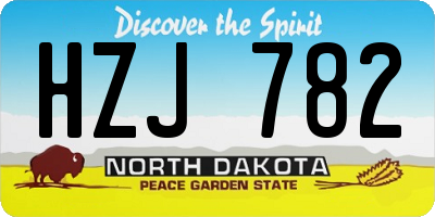 ND license plate HZJ782