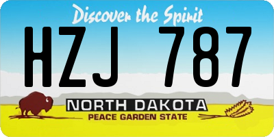 ND license plate HZJ787