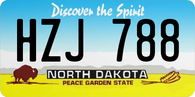 ND license plate HZJ788