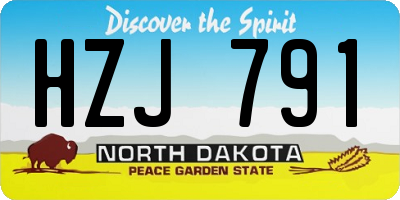 ND license plate HZJ791