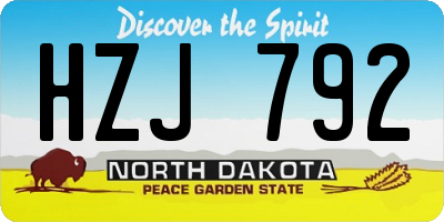 ND license plate HZJ792