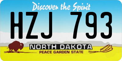 ND license plate HZJ793
