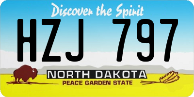 ND license plate HZJ797