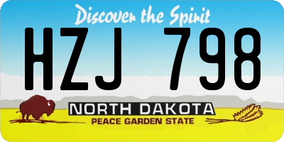 ND license plate HZJ798