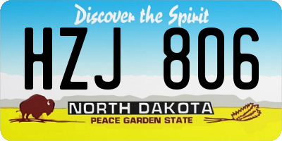 ND license plate HZJ806