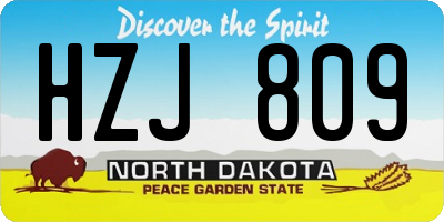 ND license plate HZJ809