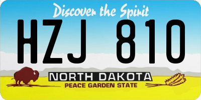 ND license plate HZJ810