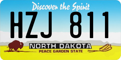 ND license plate HZJ811